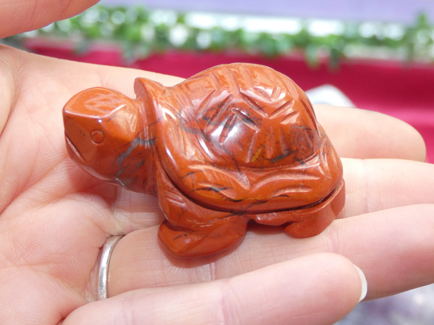 Red Jasper Turtle Carving