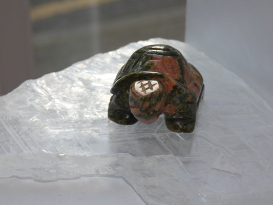 Unakite Turtle Carving