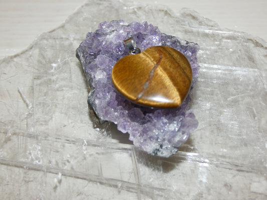 Tigers Eye Heart Pendant