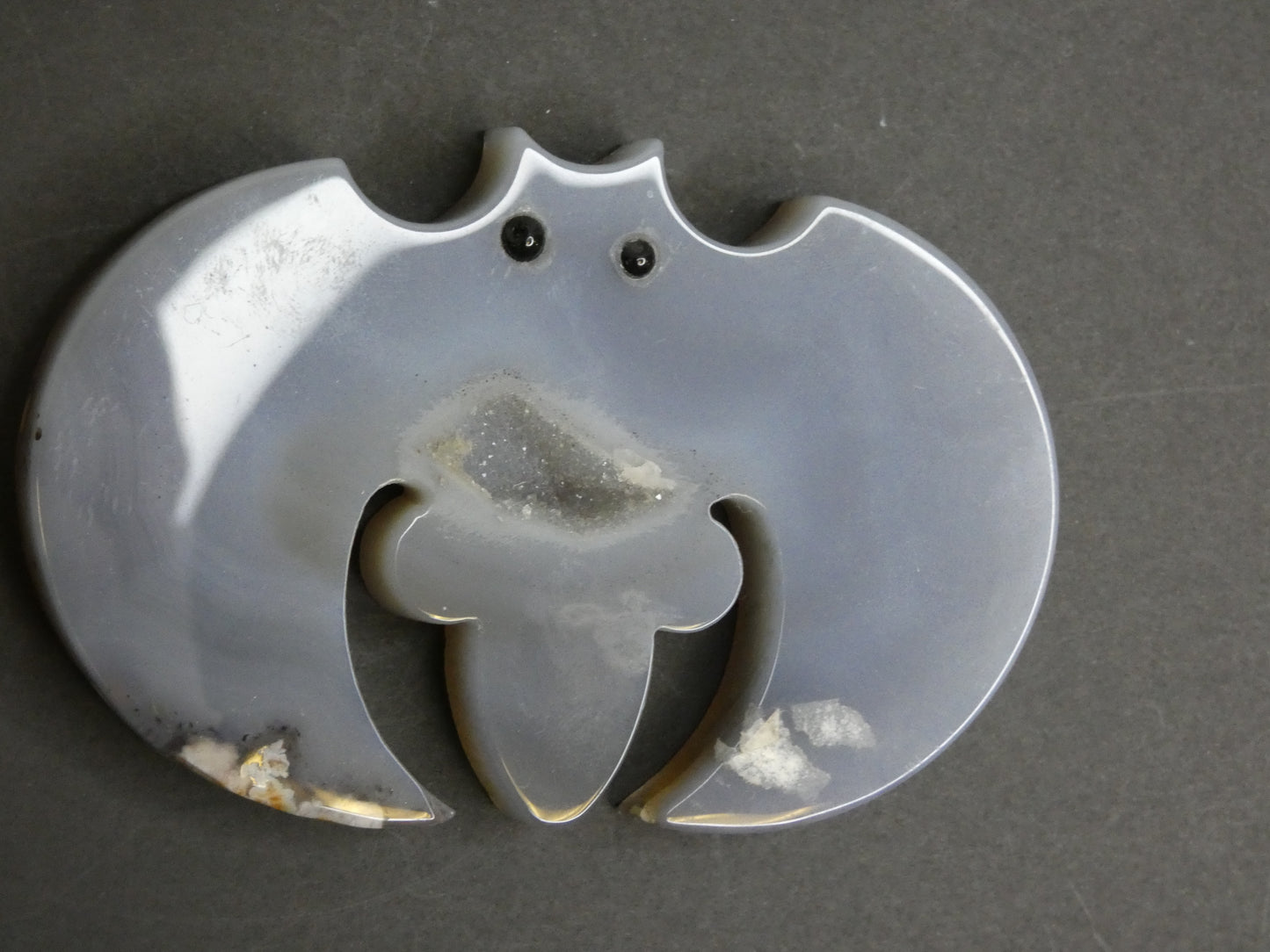 Druzy Agate Bat Carving