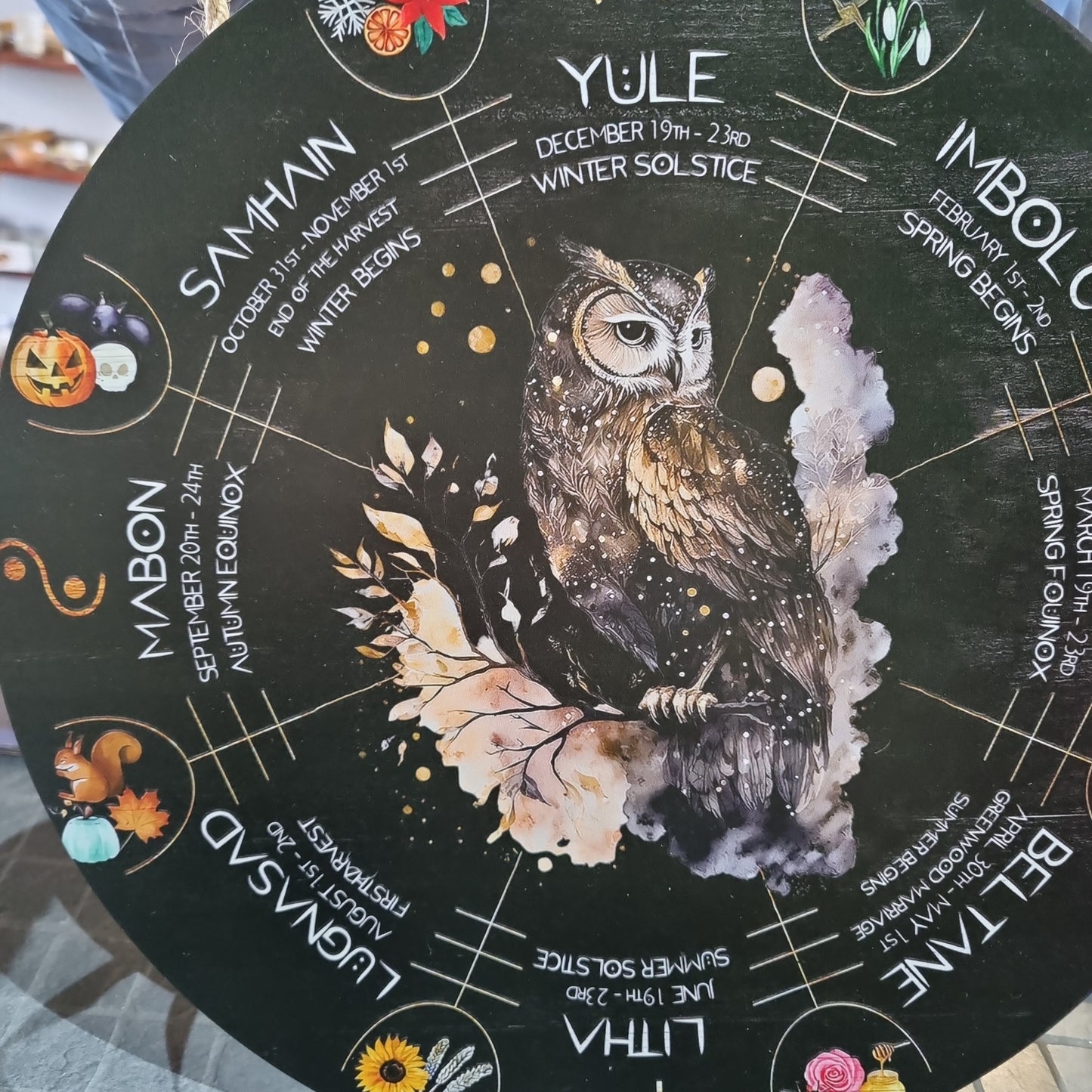 Owl Wheel Of The Year Hanging