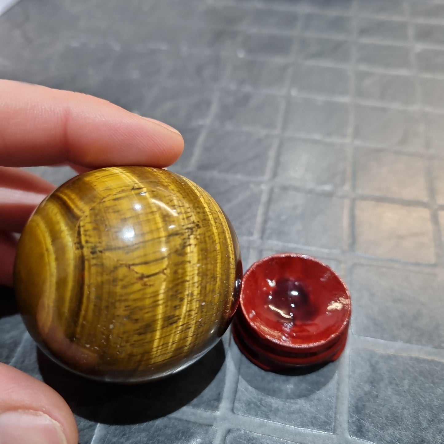 Tiger's Eye Sphere with stand #1