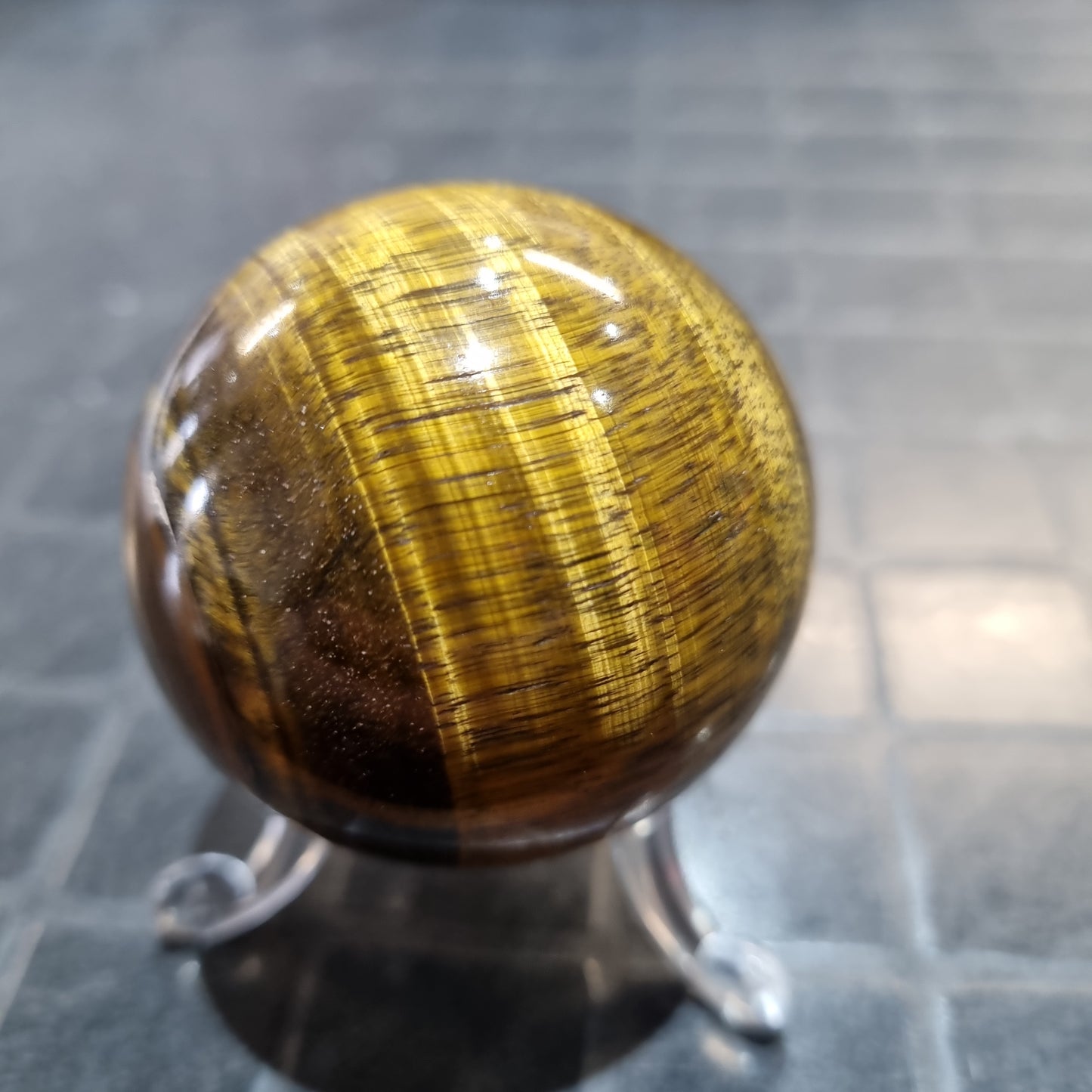 Tiger's Eye Sphere with stand #2