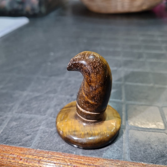 Tiger's Eye Witches Hat Carving