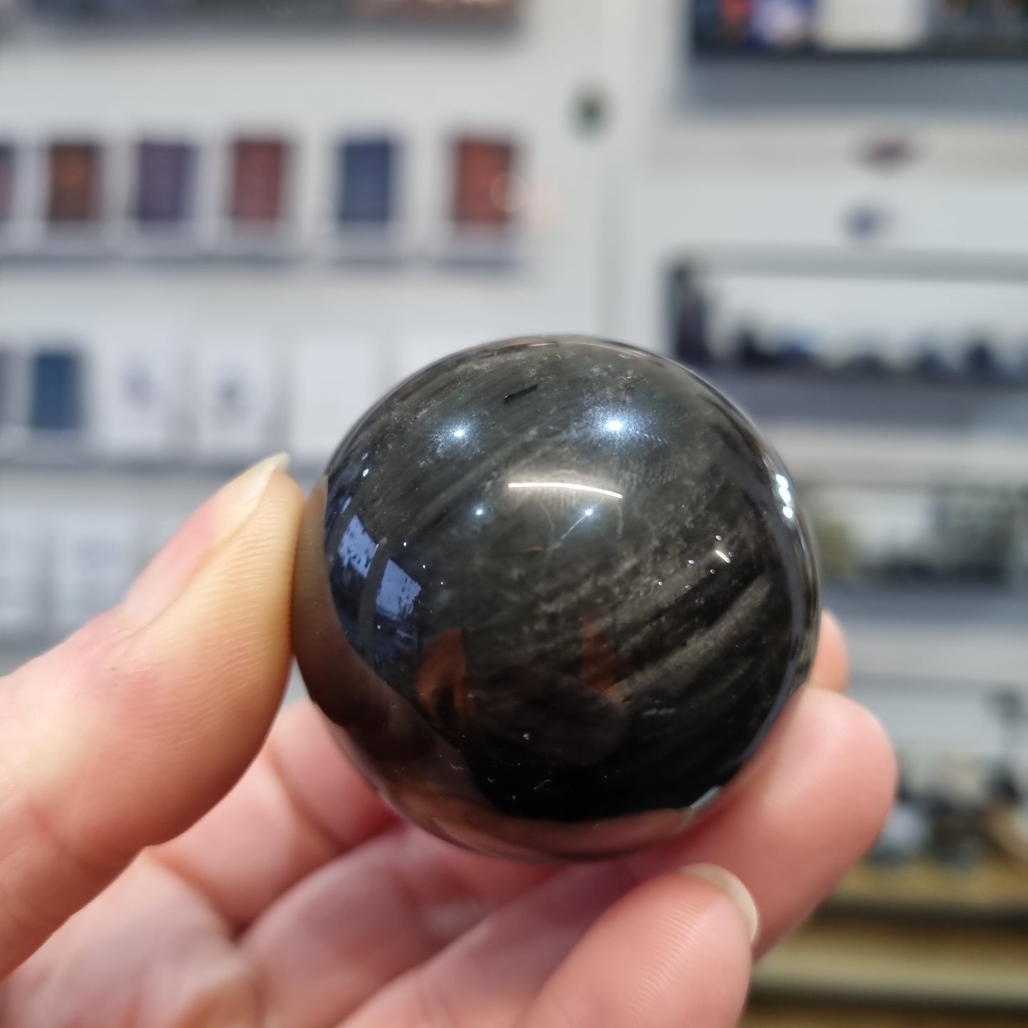 Silver Sheen Obsidian Sphere