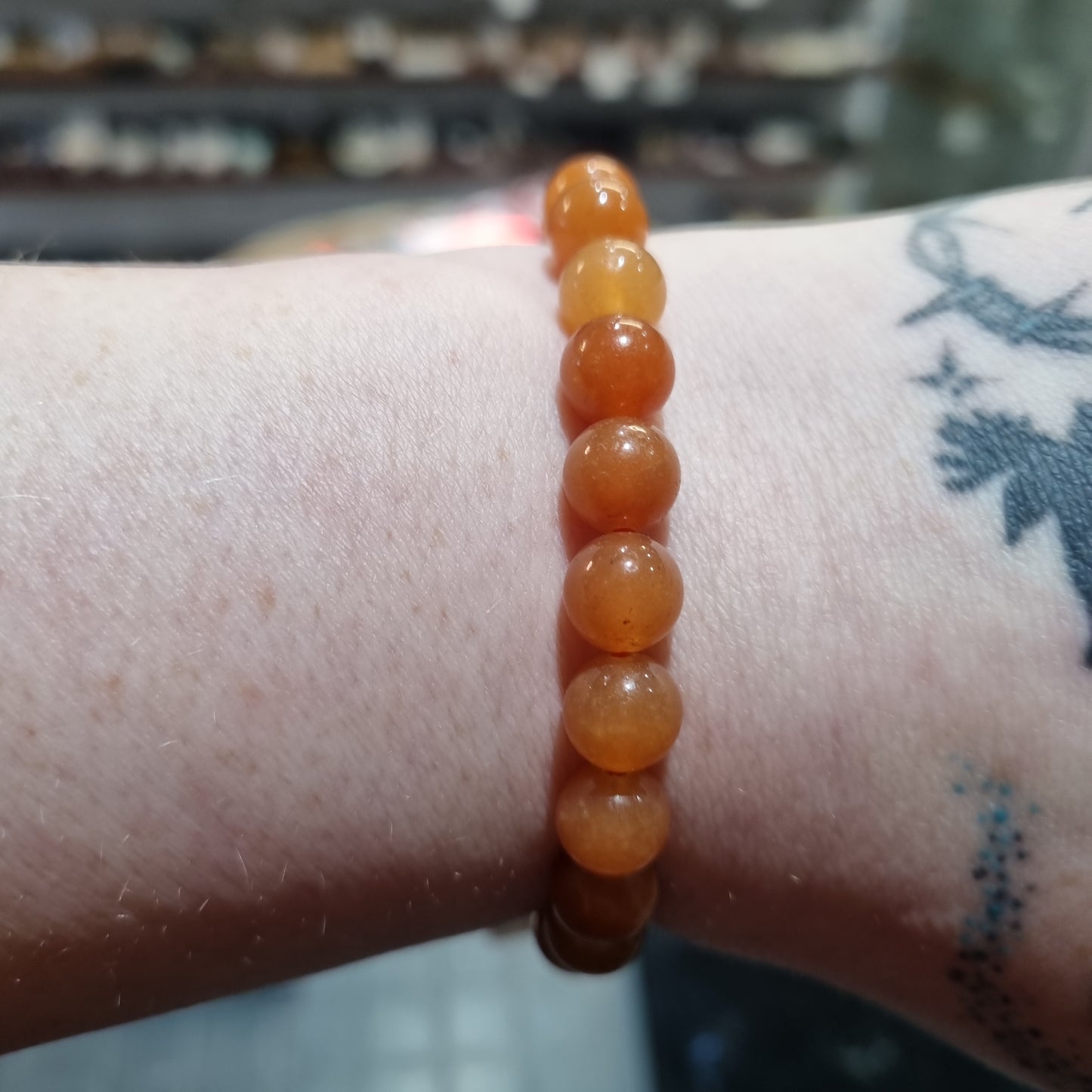 Orange Aventurine 8mm Round Beaded Bracelet