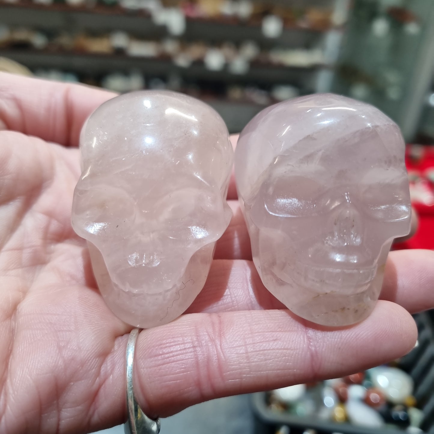 Rose Quartz Skull Carvings