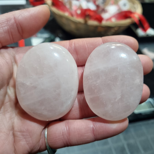 Rose Quartz palm stones from Madagascar