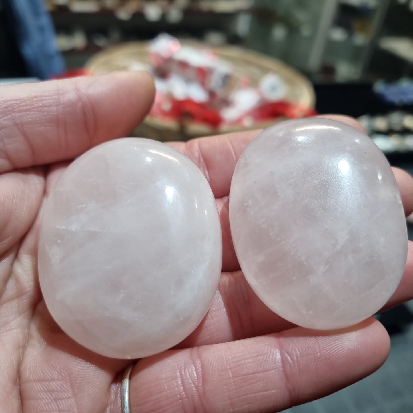 Rose Quartz palm stones from Madagascar