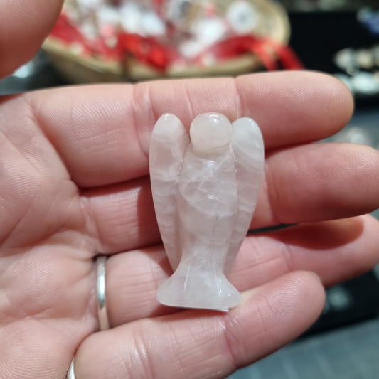 Rose Quartz Angel Carving