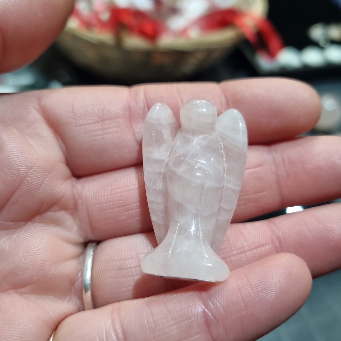 Rose Quartz Angel Carving