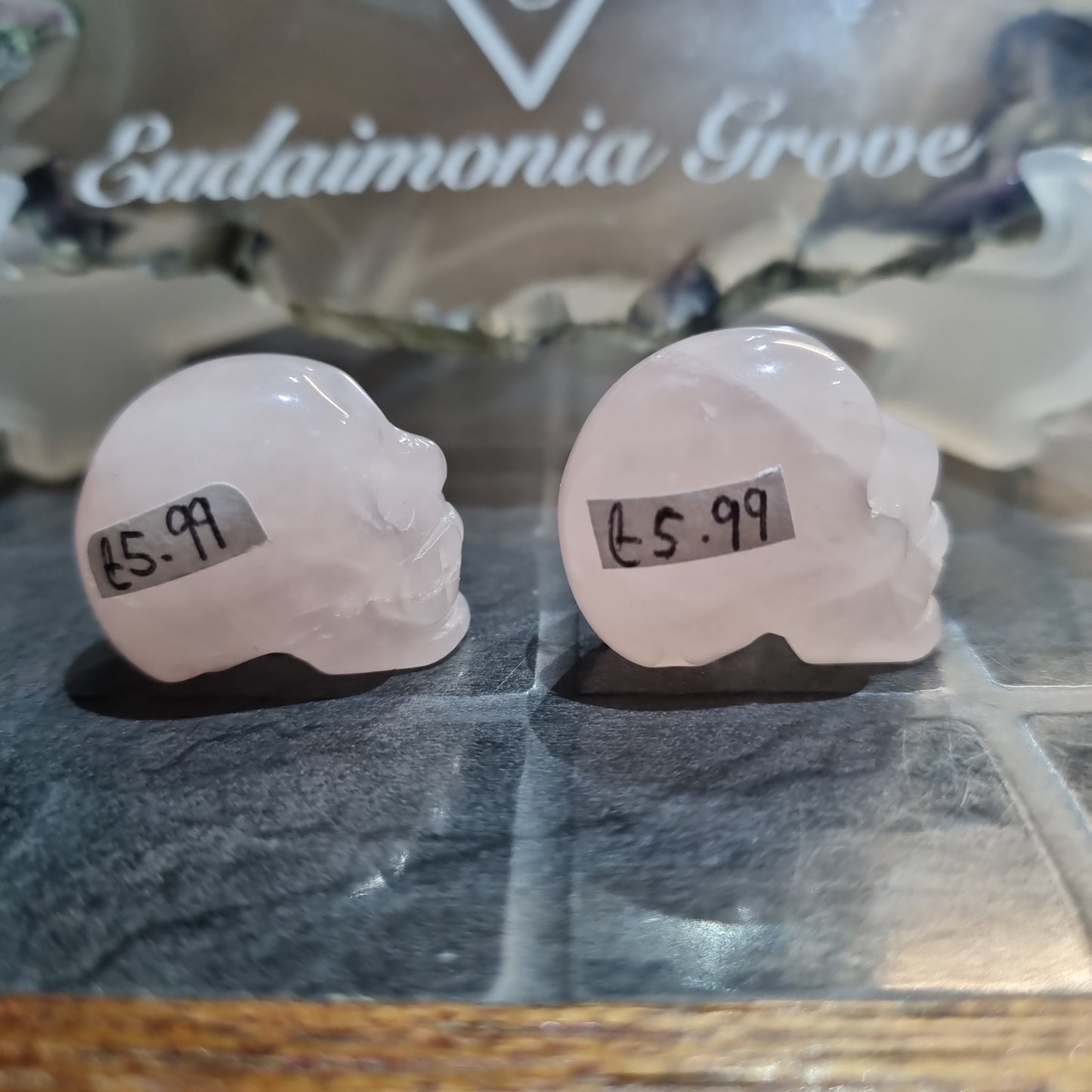 Rose Quartz Mini Skull Carvings