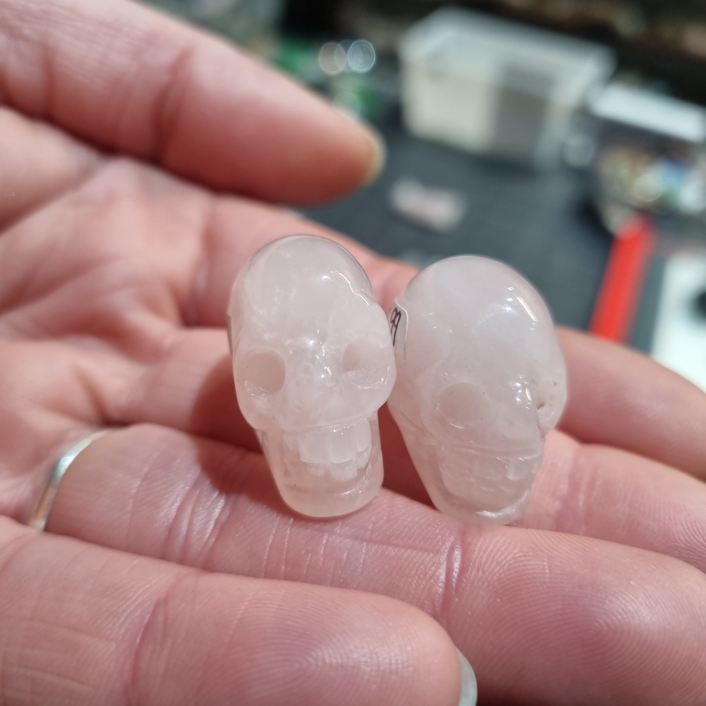 Rose Quartz Mini Skull Carvings