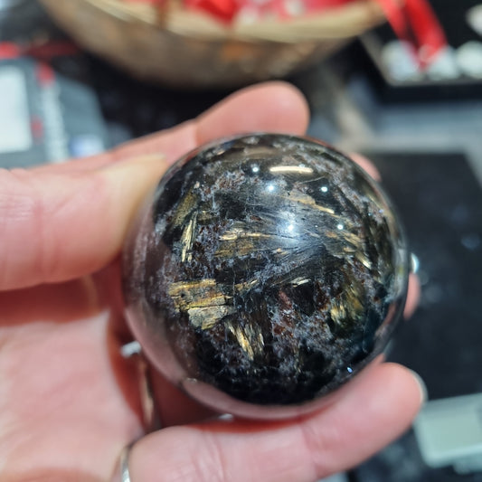 Arfvedsonite With Garnet Sphere #1