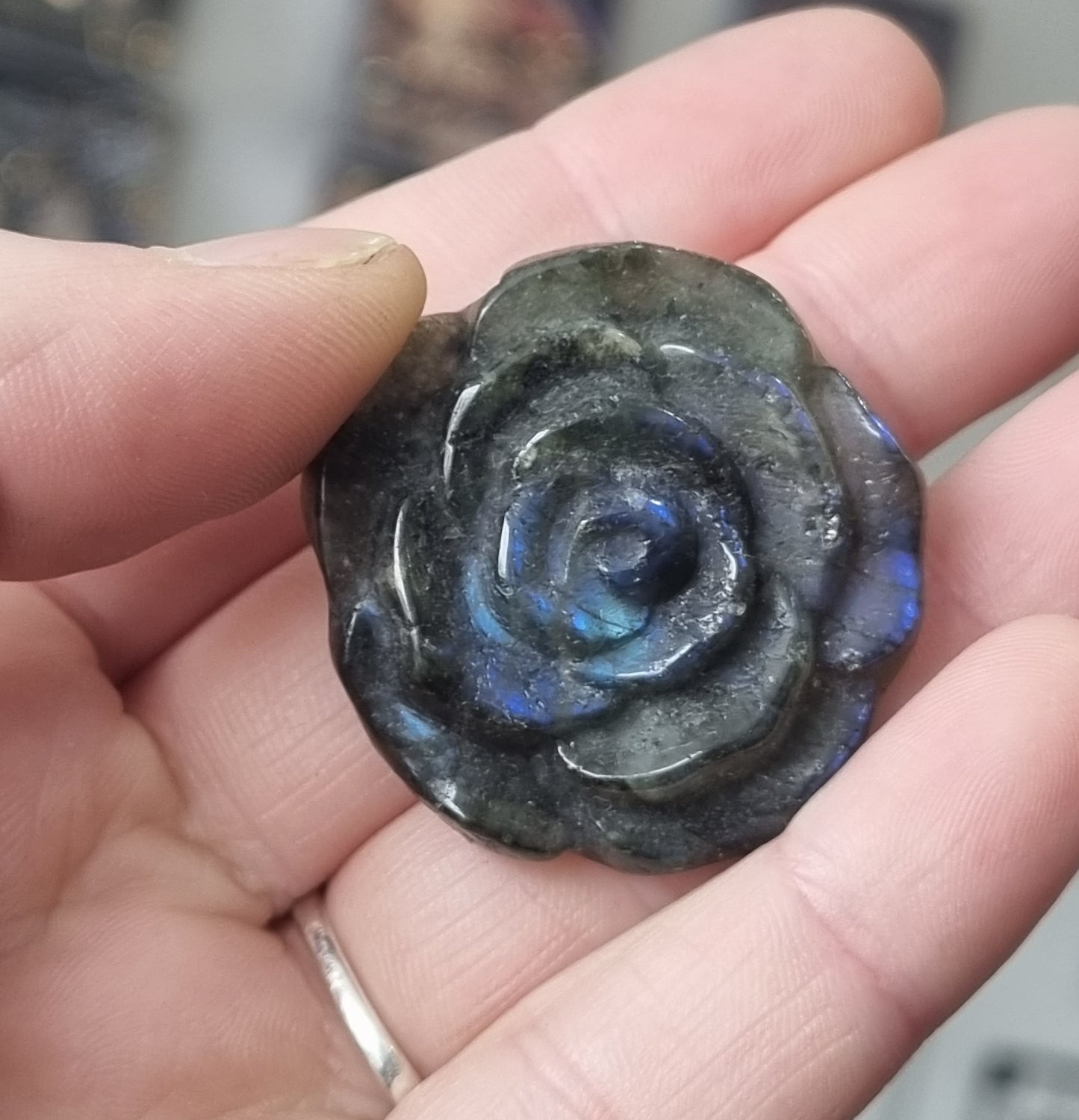 Labradorite Flower Carving