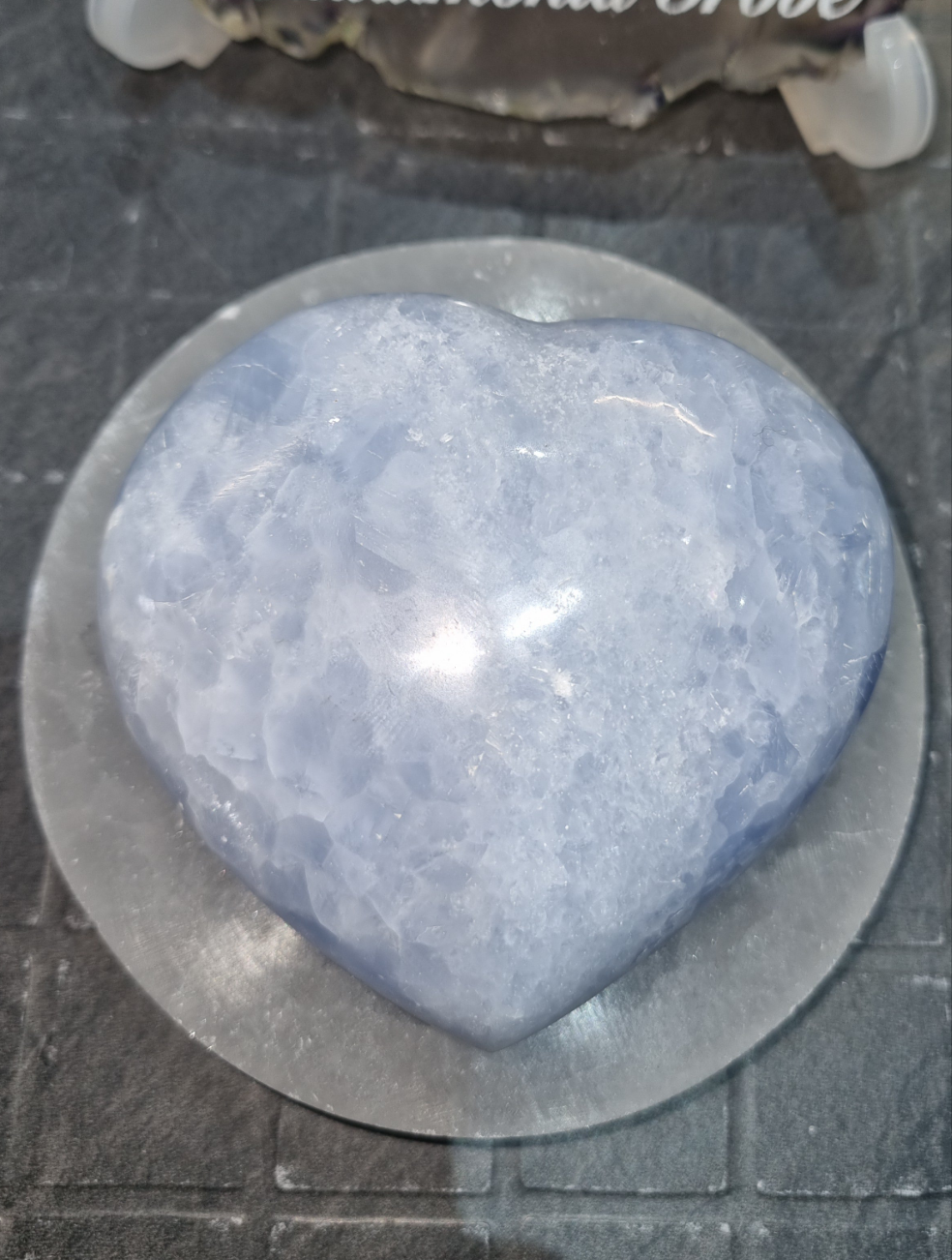 Blue Calcite Larger Heart Carving