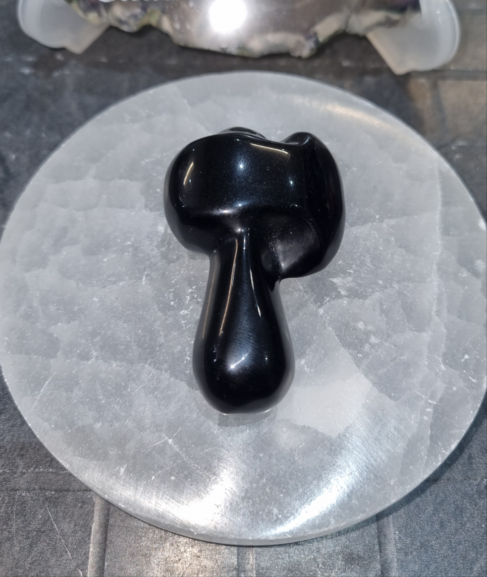 Black Obsidian Axe Carving