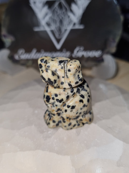 Dalmation Jasper Dog Carving