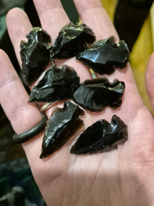 Black Obsidian Arrow Head Carving
