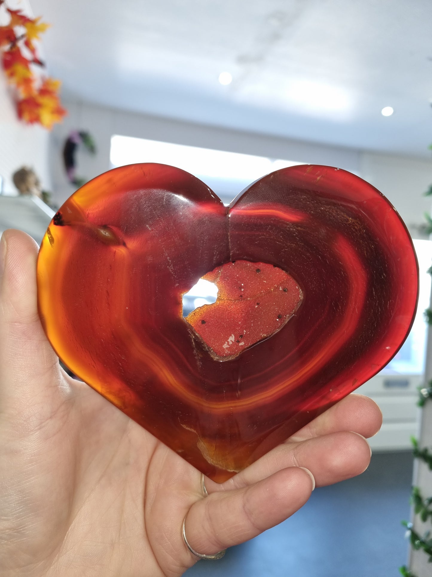 Carnelian Larger Druzy Heart (stand not included)