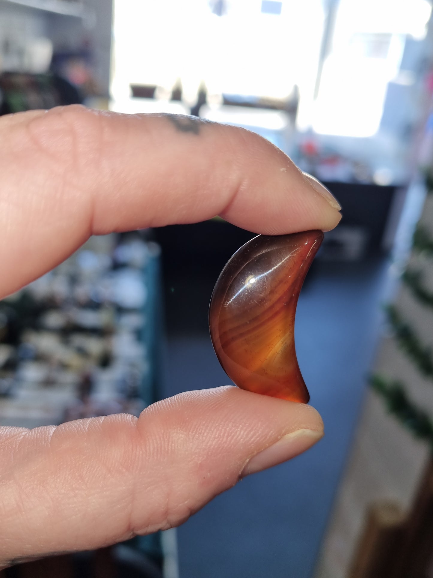 Carnelian Moon Carving