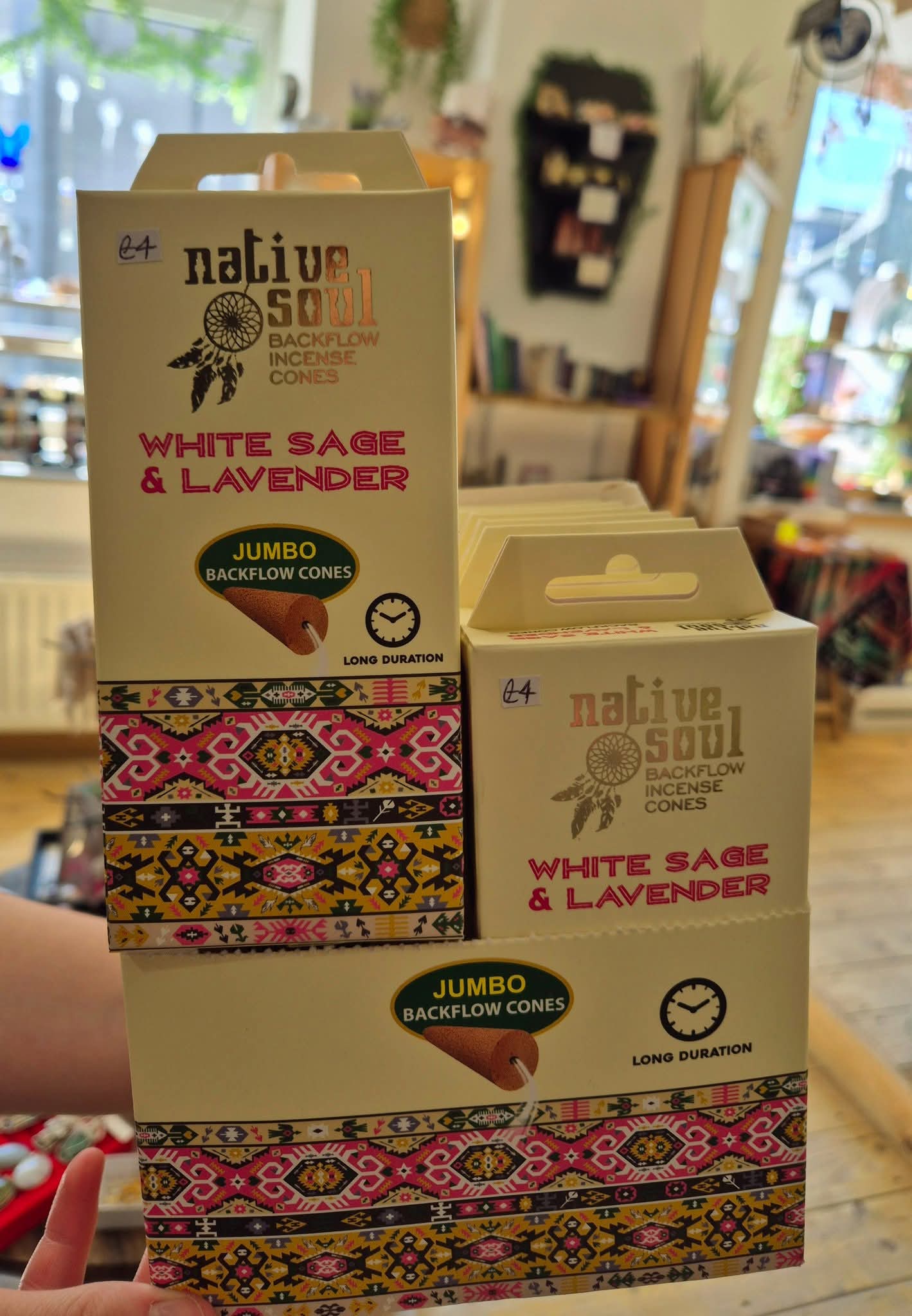 Native Soul jumbo white sage and lavender backflow cones