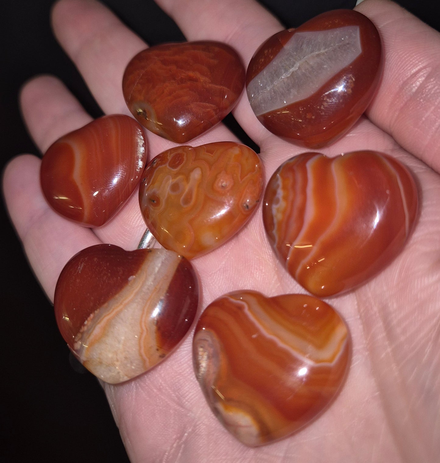 Carnelian Smaller Heart Carvings