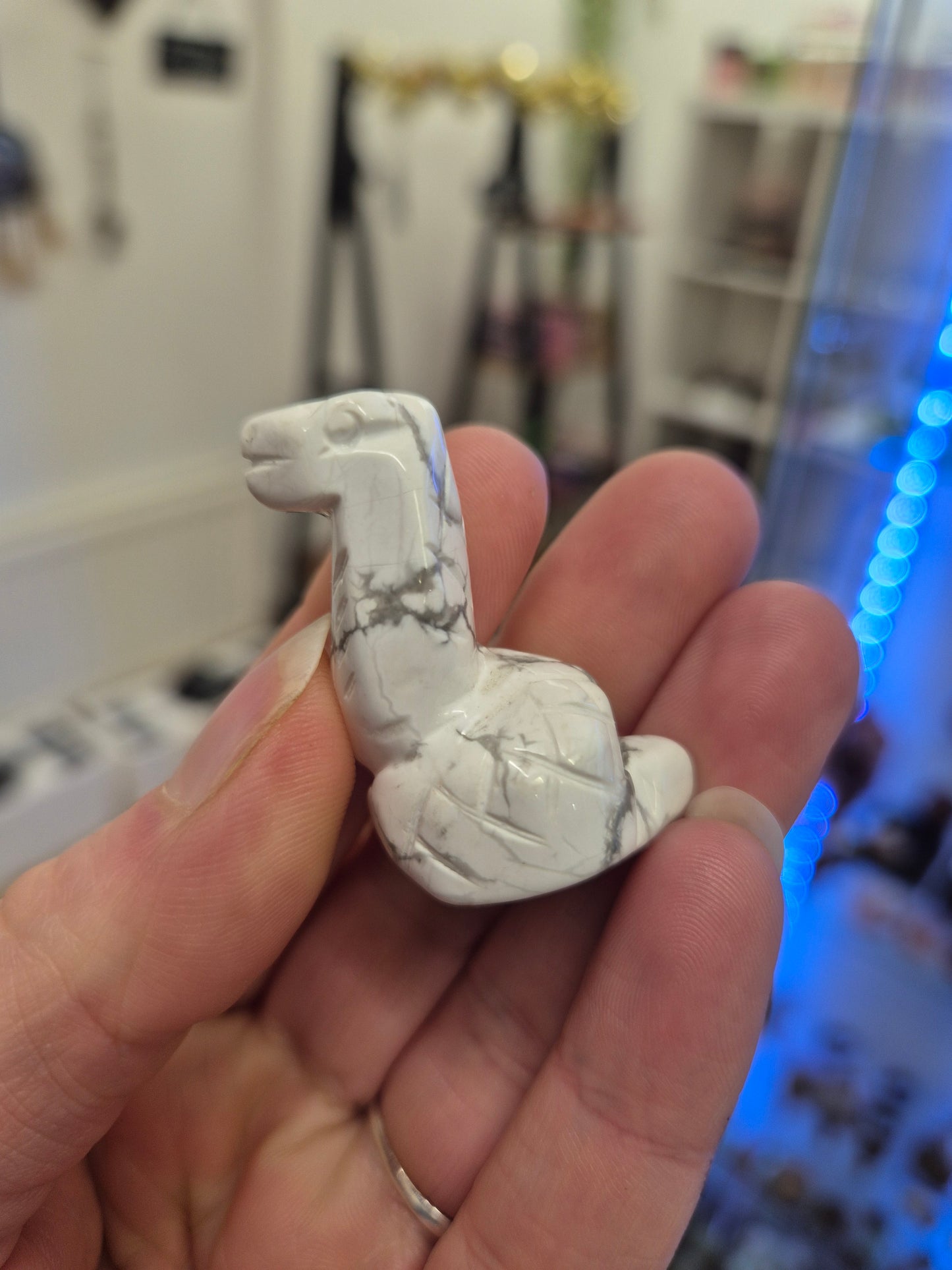 Howlite Snake Carving