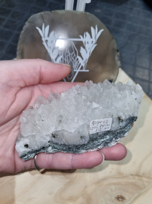 Clear Quartz Cluster With Pyrite