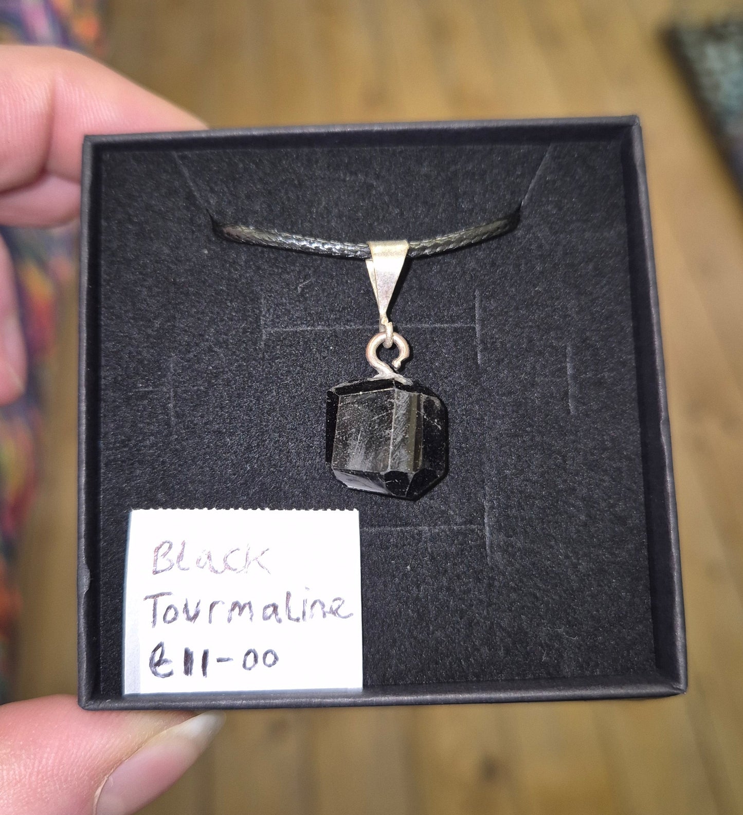 Black Tourmaline Pendant (comes on a cord gift boxed)