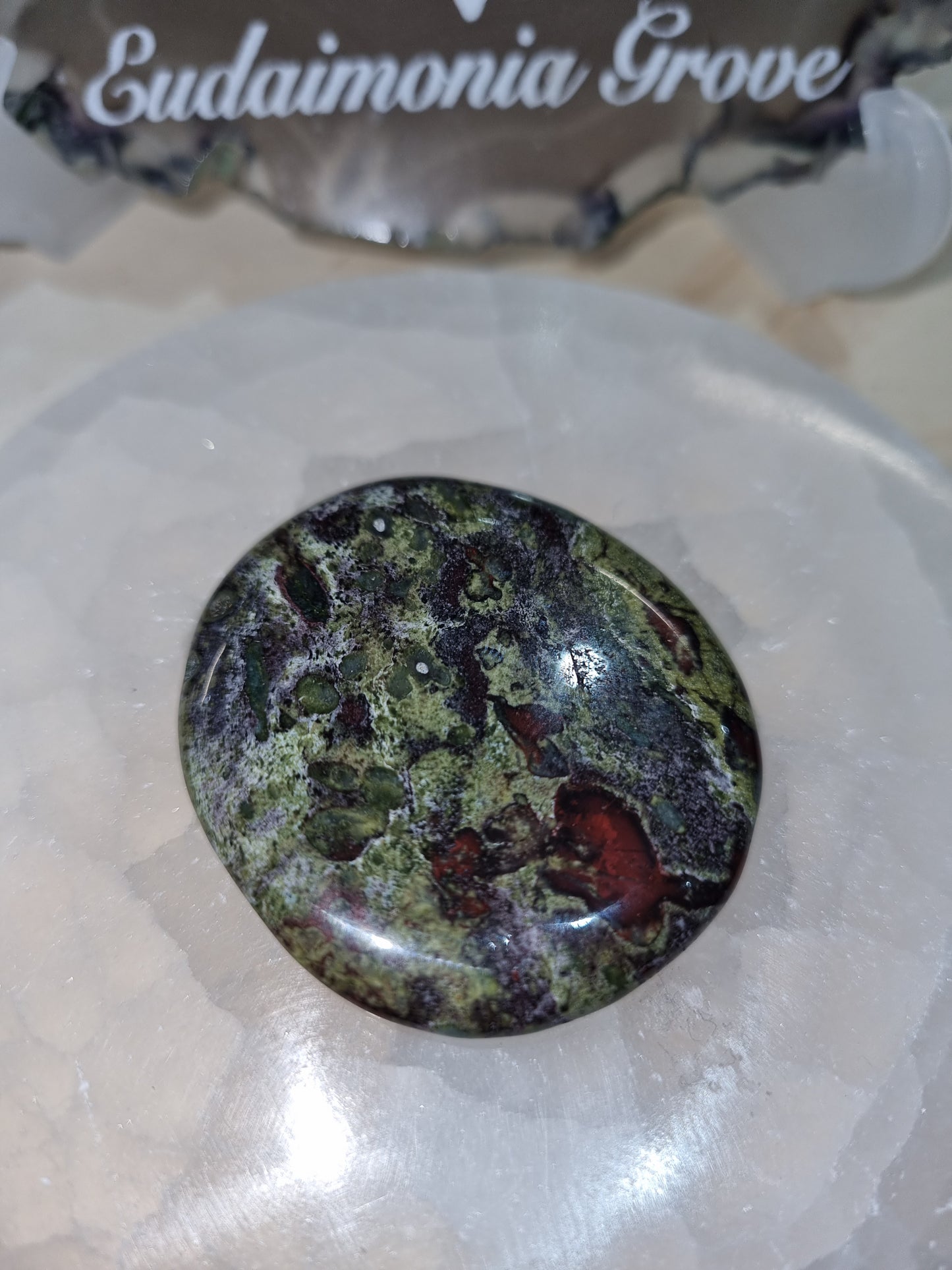 Dragon's Blood Jasper Flat Palmstone #5