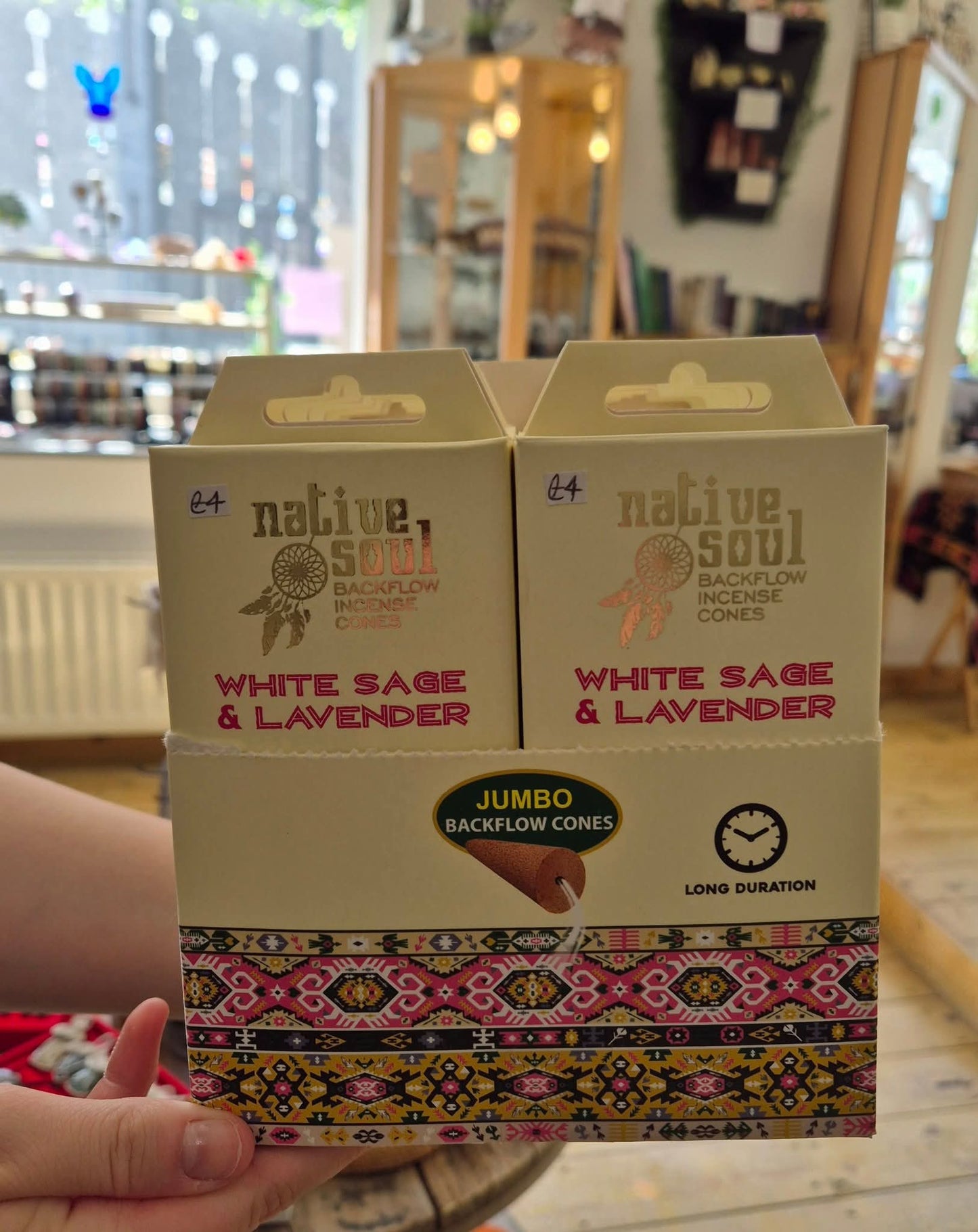 Native Soul jumbo white sage and lavender backflow cones