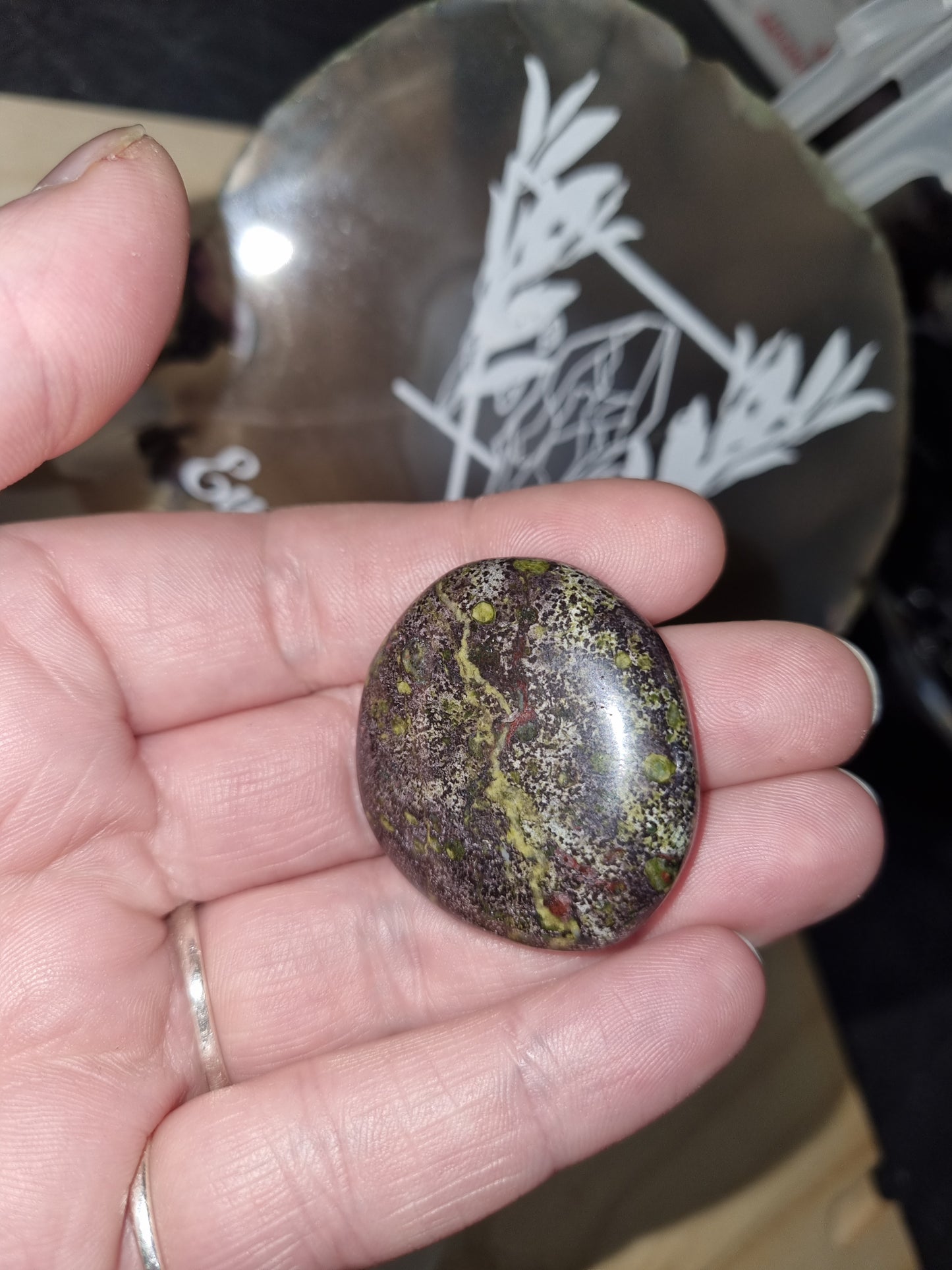 Dragon's Blood Jasper Flat Palmstone #2