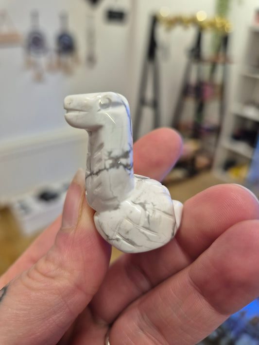 Howlite Snake Carving
