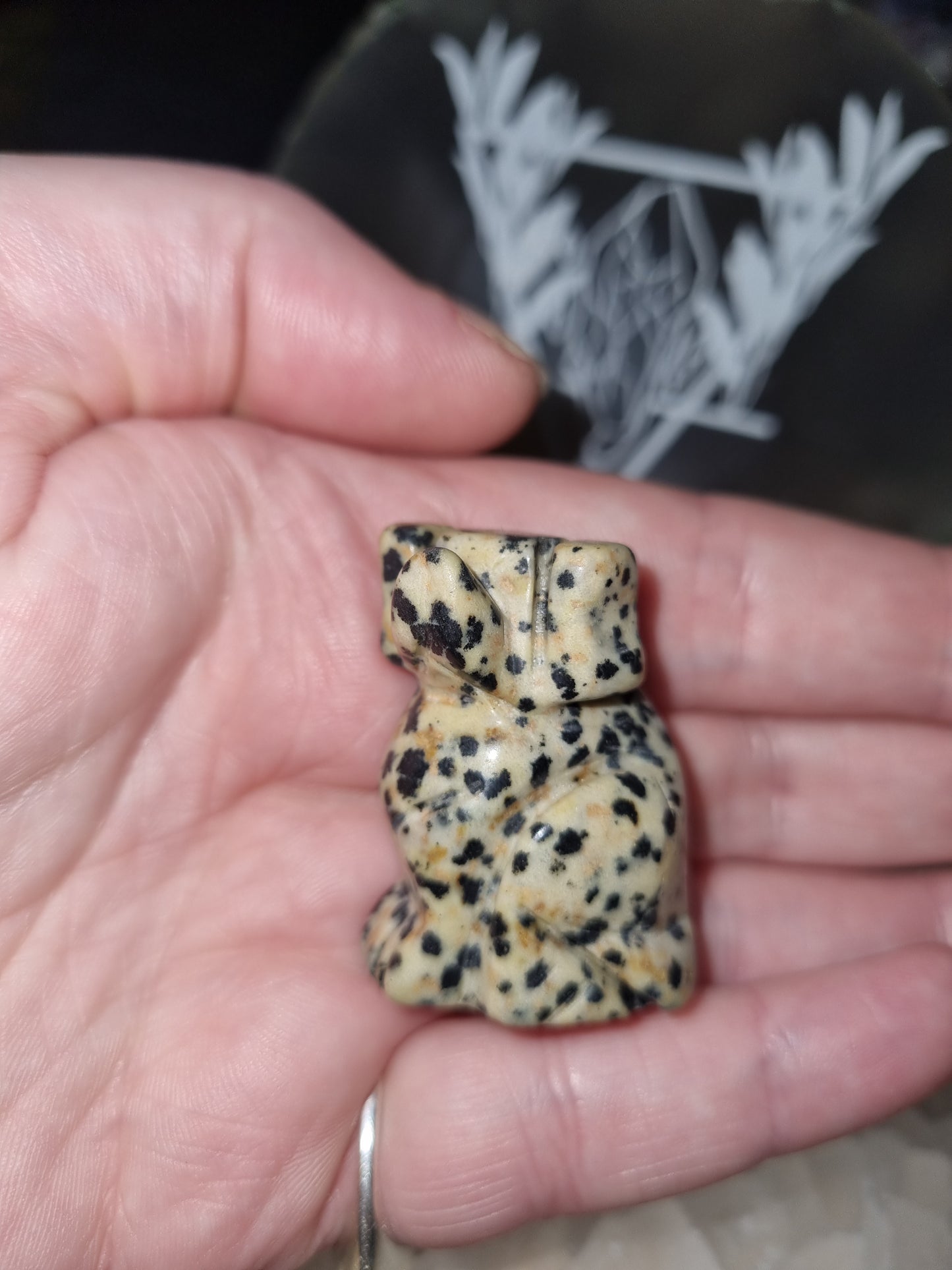 Dalmation Jasper Dog Carving