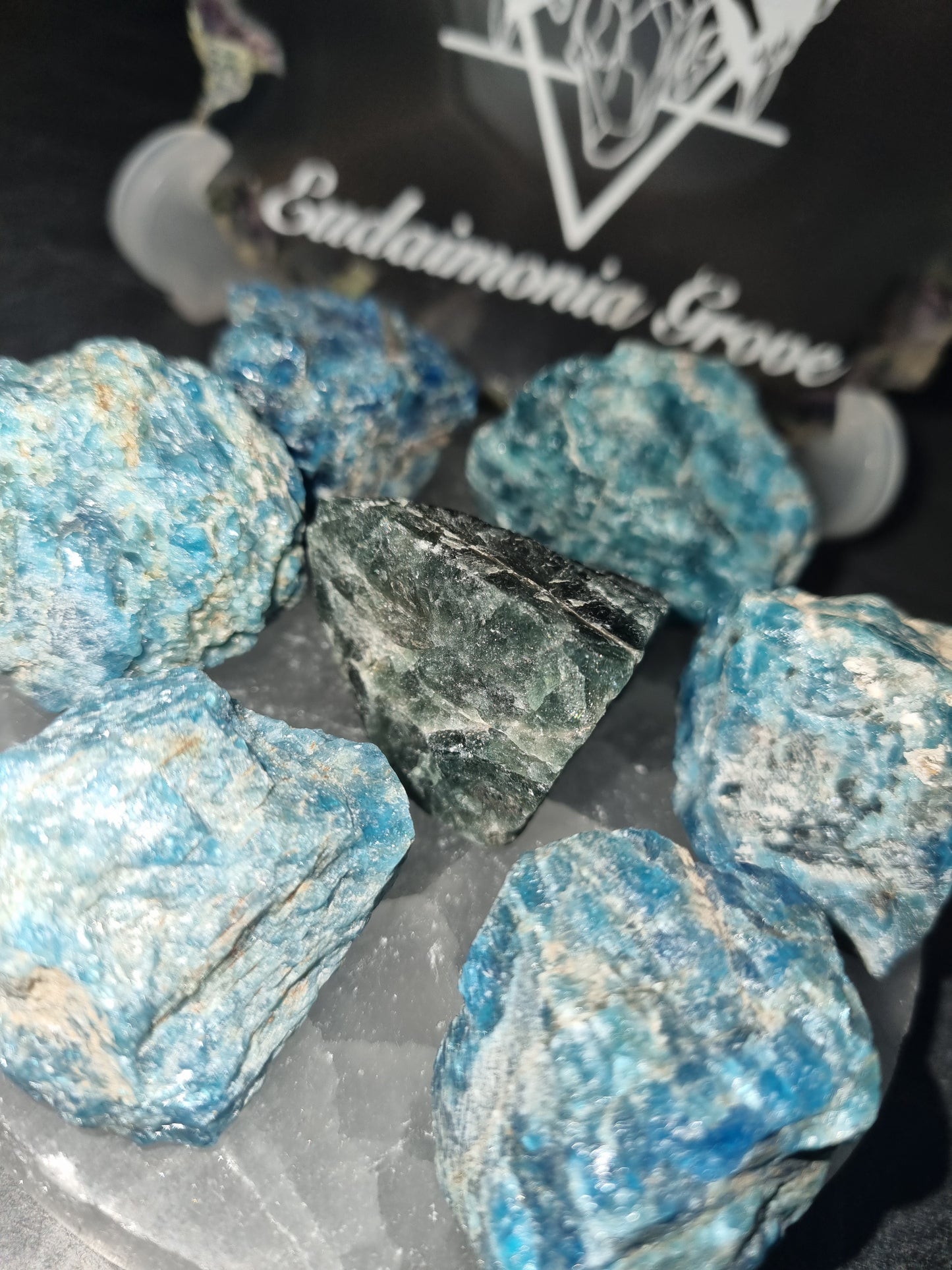 Blue Apatite Raw smaller chunks