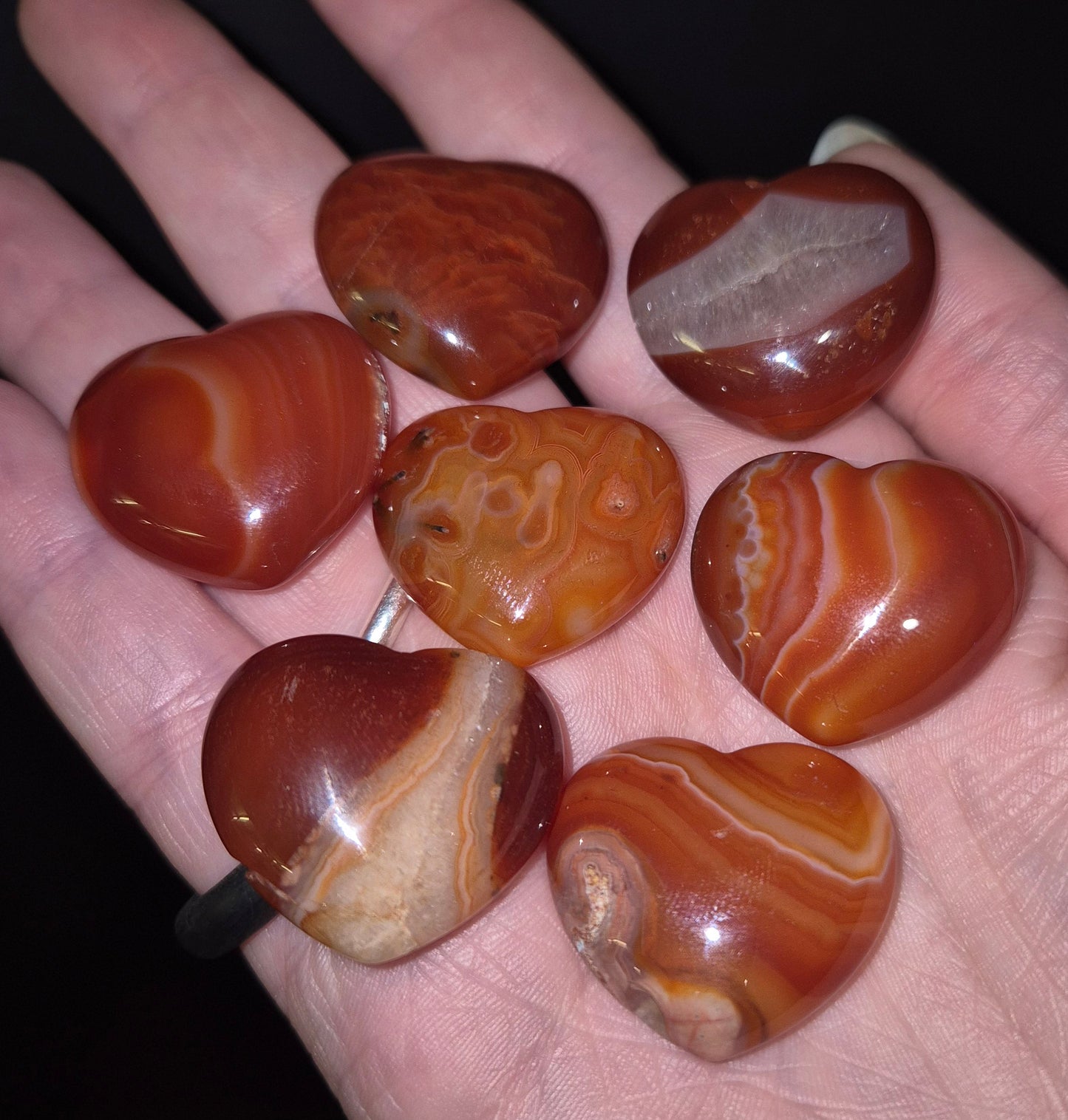 Carnelian Smaller Heart Carvings