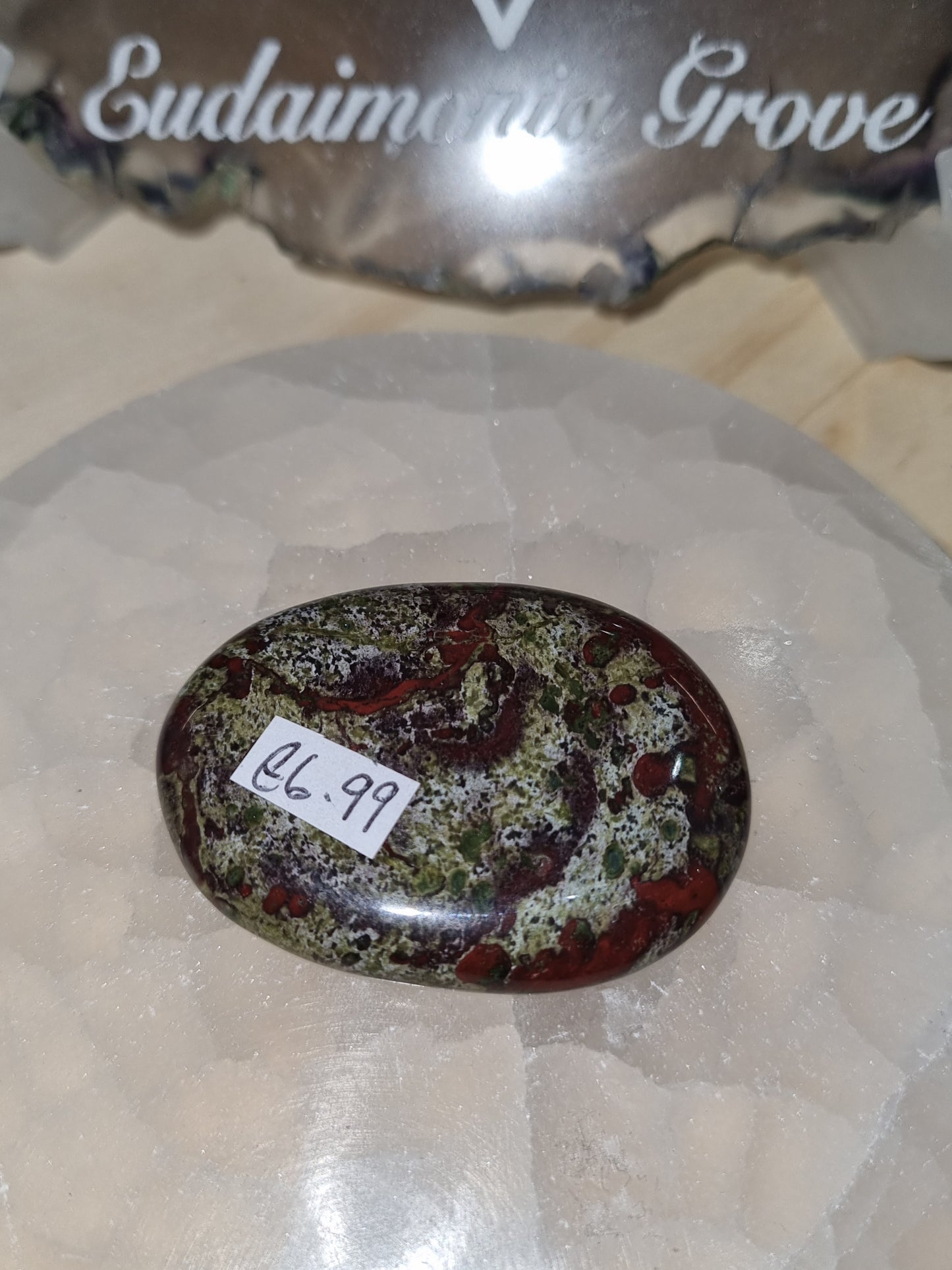 Dragon's Blood Jasper Flat Palmstone #4