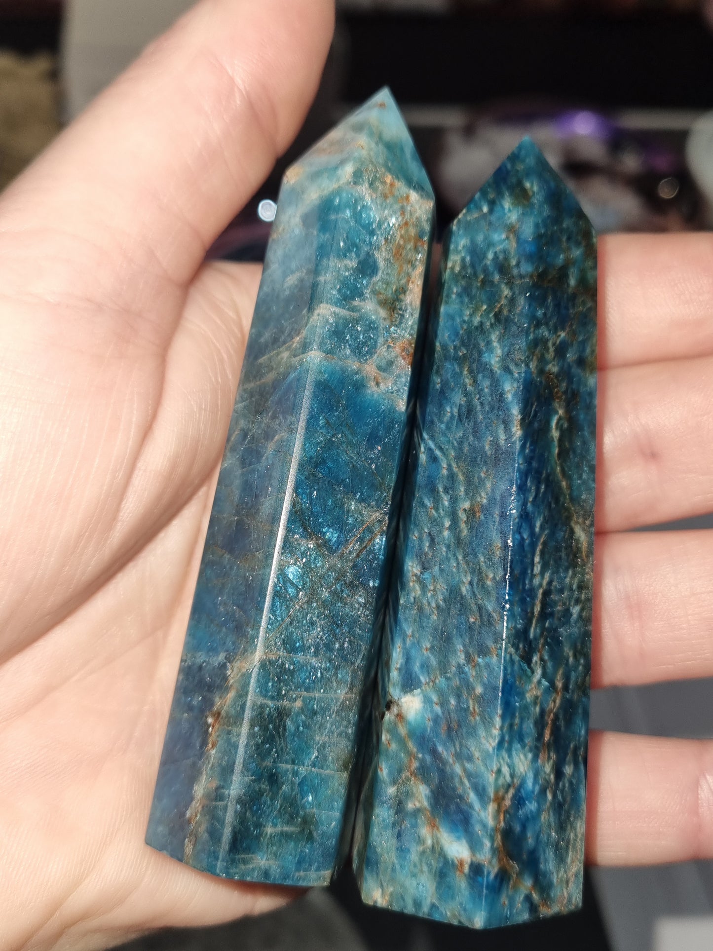 Blue Apatite Points