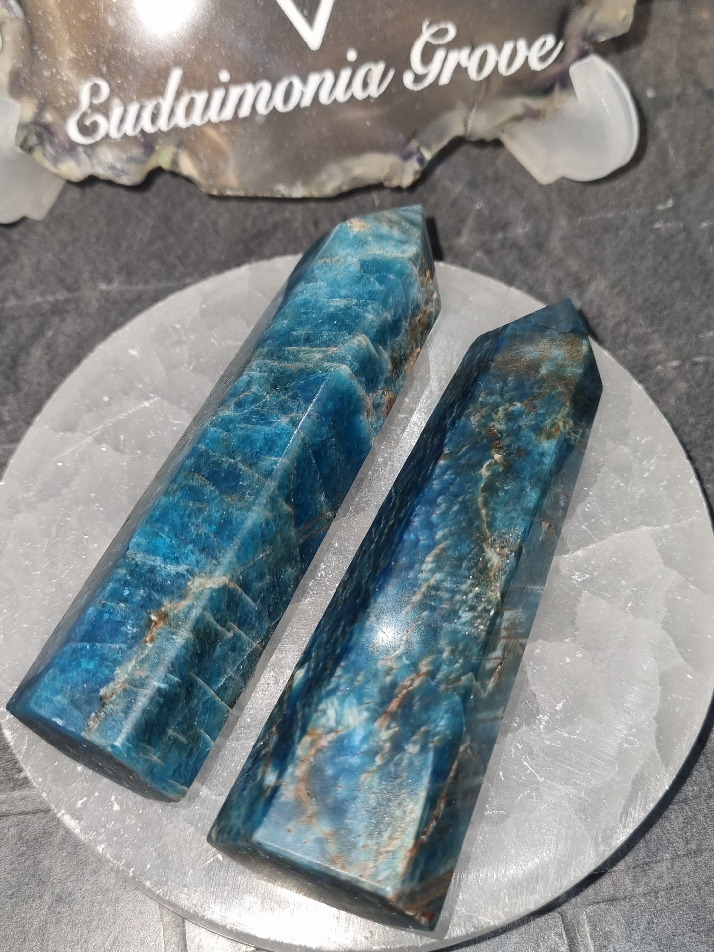 Blue Apatite Points