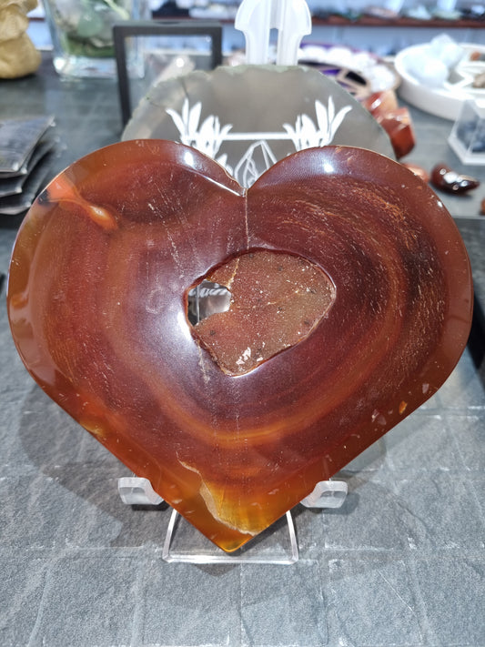 Carnelian Larger Druzy Heart (stand not included)