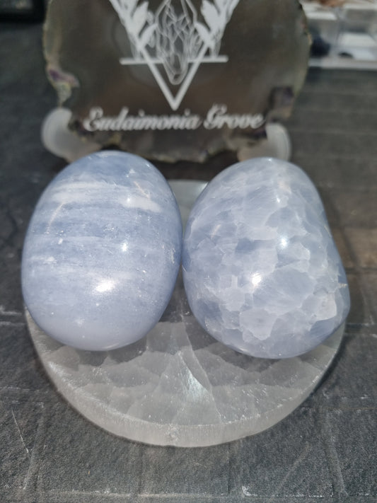 Blue Calcite Chunky Polished Pebbles