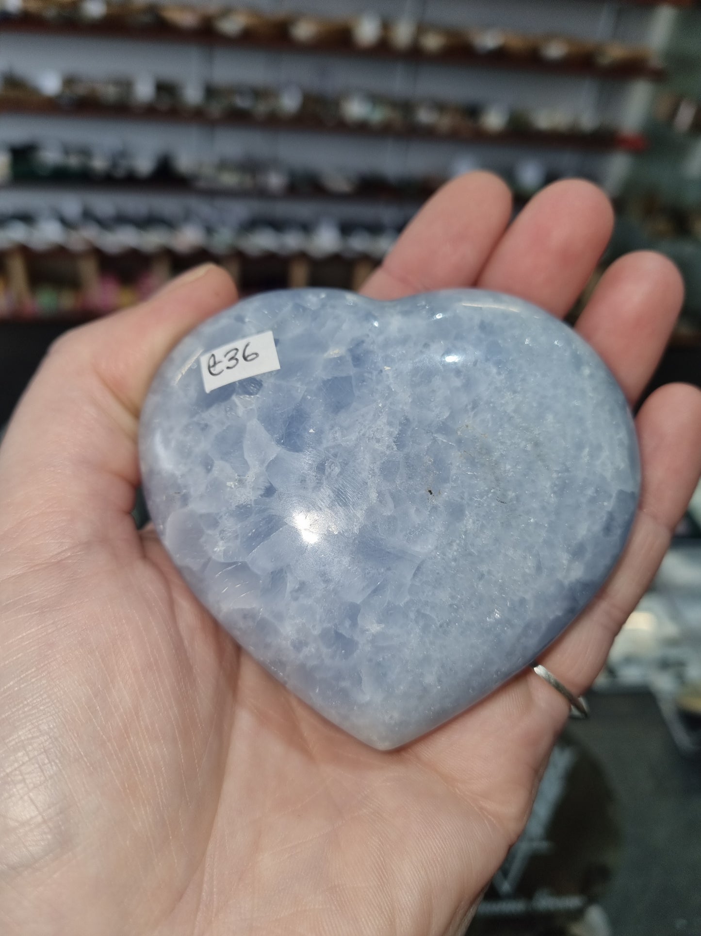 Blue Calcite Larger Heart Carving