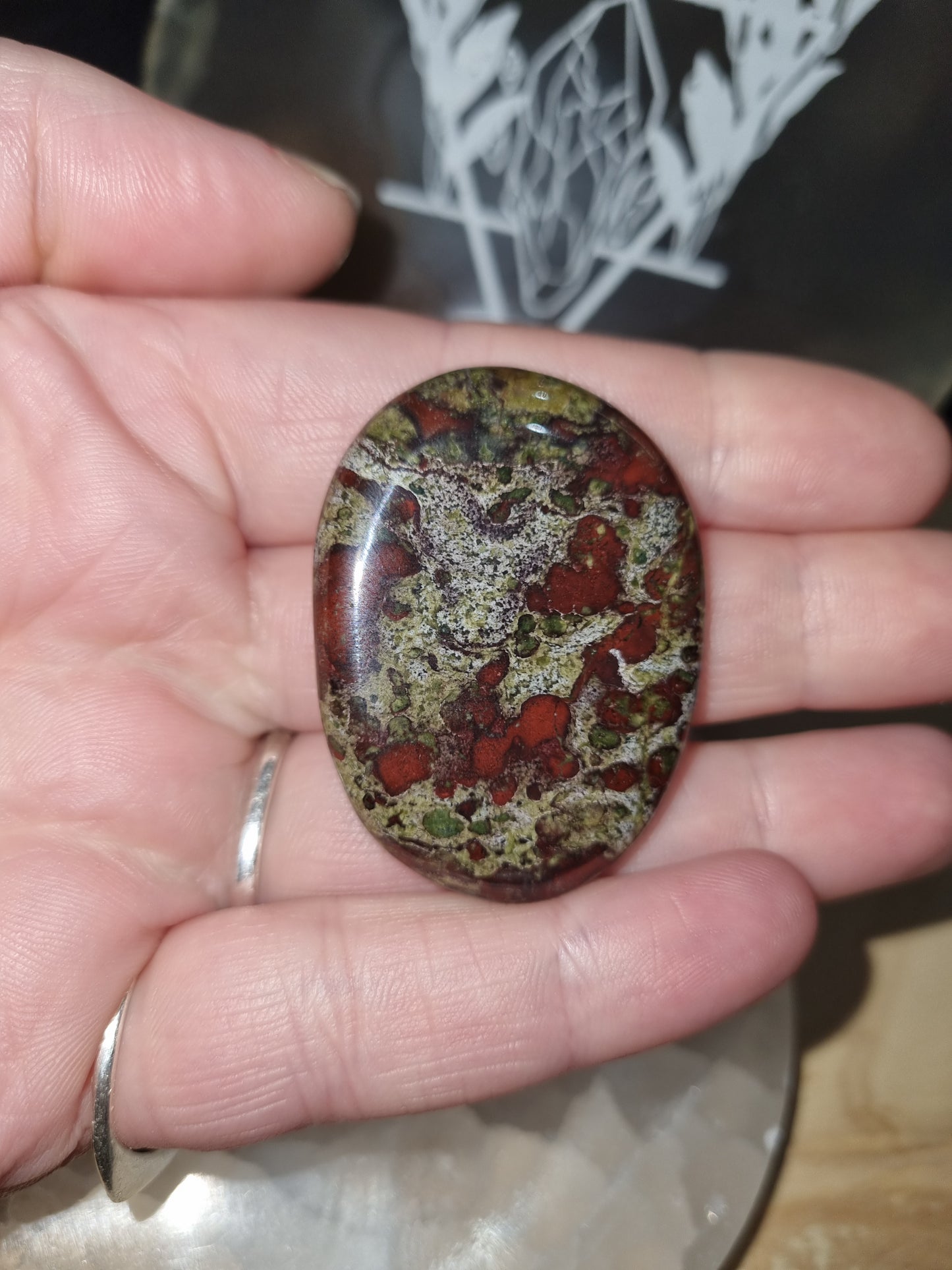 Dragon's Blood Jasper Flat Palmstone #4