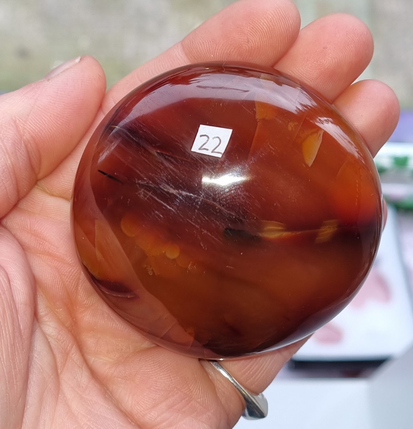 Carnelian Palm Stone