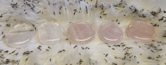 Rose Quartz Flat Palmstone High Quality