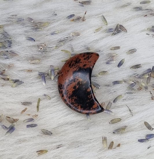 Mahogany Obsidian Moon Carving