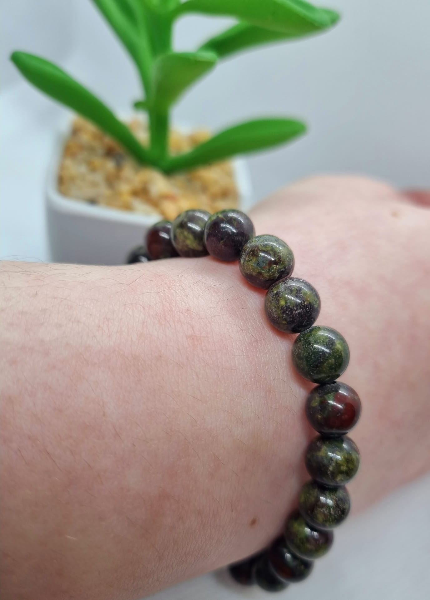 Dragons Blood Jasper 8mm Round Beaded Bracelet