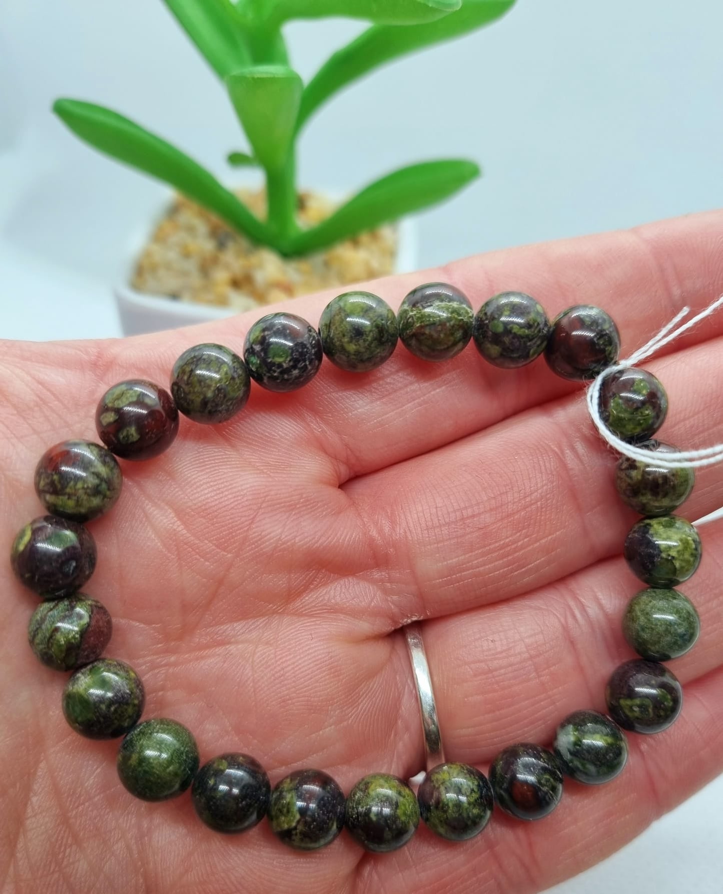 Dragons Blood Jasper 8mm Round Beaded Bracelet