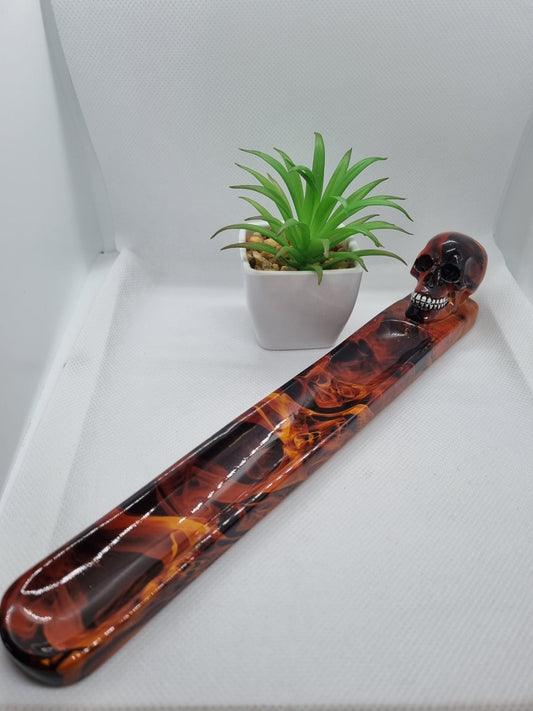 Skull & Flame Incense Stick Holder